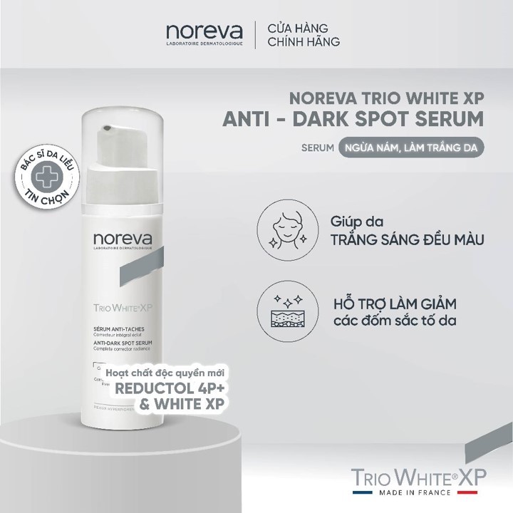 Serum Dưỡng Trắng Da Ban Đêm Cho Da Thâm, Sạm, Nám Noreva Trio White XP Anti Dark Spot Serum 30ml