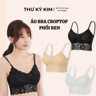 Áo bra Phối ren QUYẾN RŨ - Áo hai dây croptop cao cấp không gọng phong cách nữ tính trẻ trung 3 màu