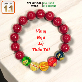 Vòng đá chu sa phong thuỷ ngũ lộ thần tài thu hút may mắn tài lộc bình an vòng phật