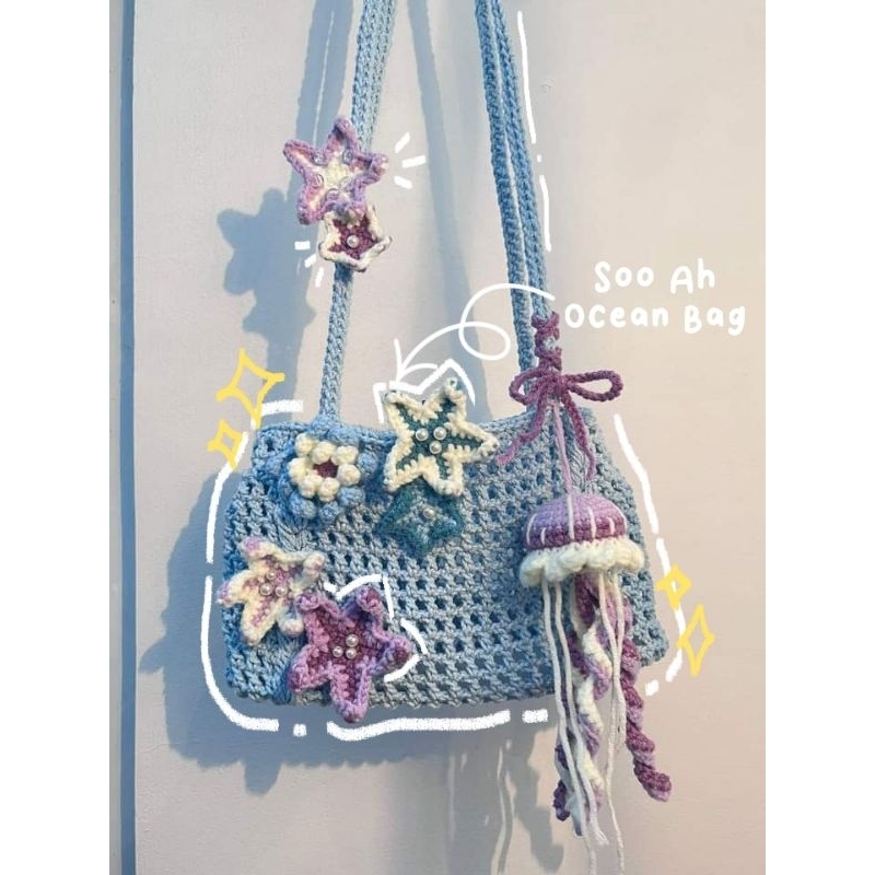 [Soo Ah] Ocean Bag - Túi lưới handmade bằng sợi simply đi biển phong cách thời trang nhẹ nhàng