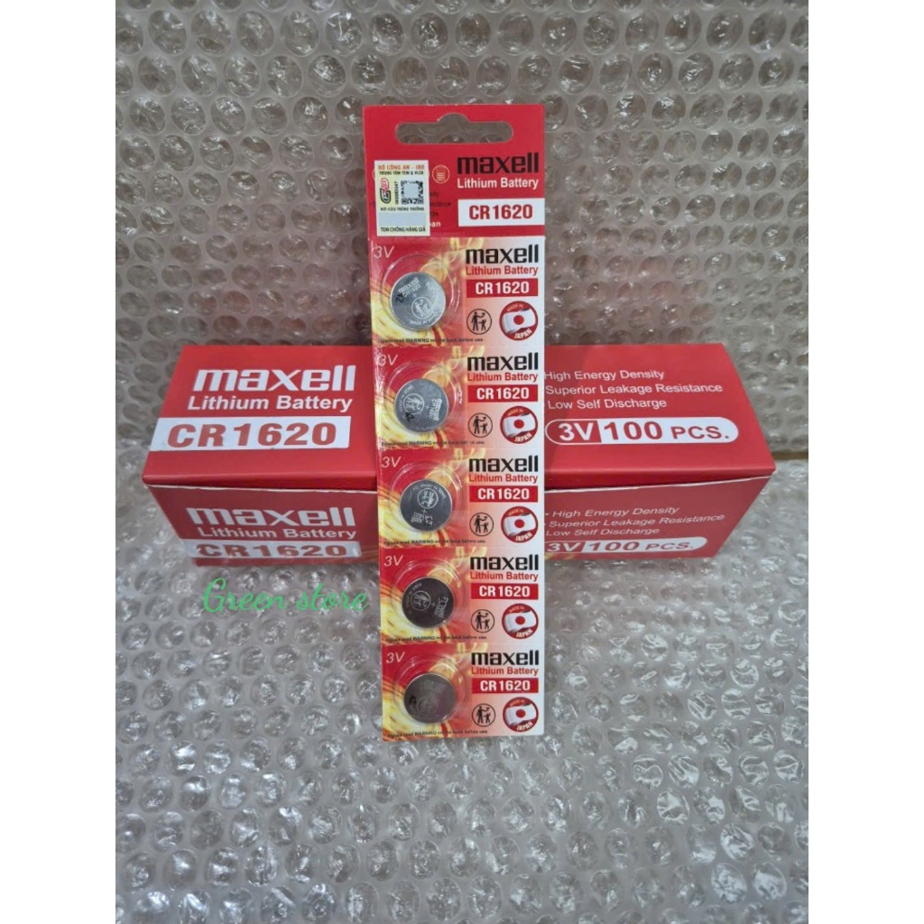 Vỉ 5 viên CR1620 / CR 1620 Maxell Lithium 3volt -  Made In Japan