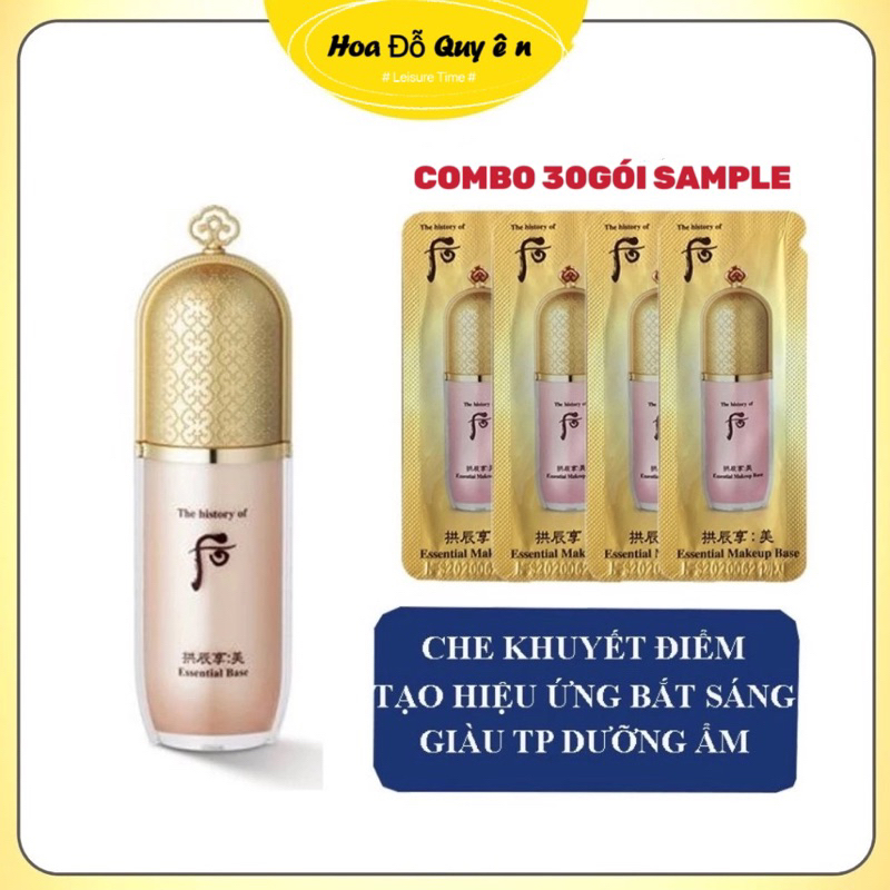 [Combo 50 gói x1ml] Kem lót căng bóng nâng tông che khuyết điểm ưuhoo hồng Gongjinhyang Mi Essential