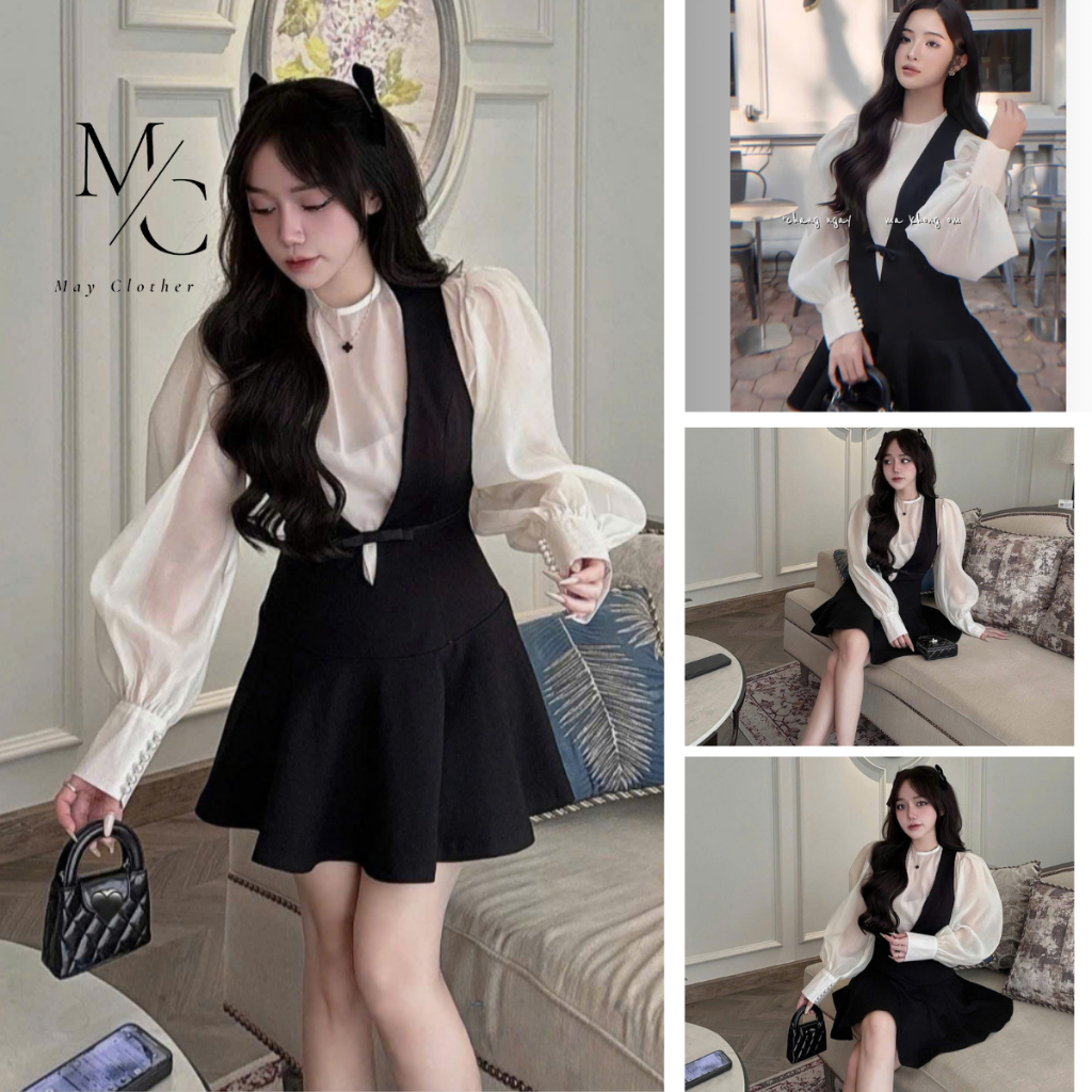  Set váy Nhung Kèm Áo Lụa Dự Tiệc Đi Chơi,Đi Làm Sang Choảnh 2025 MayClother 