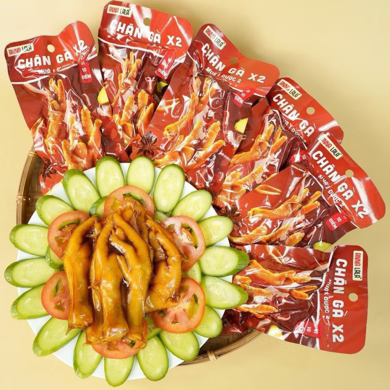 Sỉ Bịch 20 Chiếc và 10 chiếc Chân Gà Đôi Anna Lala, Chân Gà Nguyên Xương Anna Lala ( 60gr/ gói)