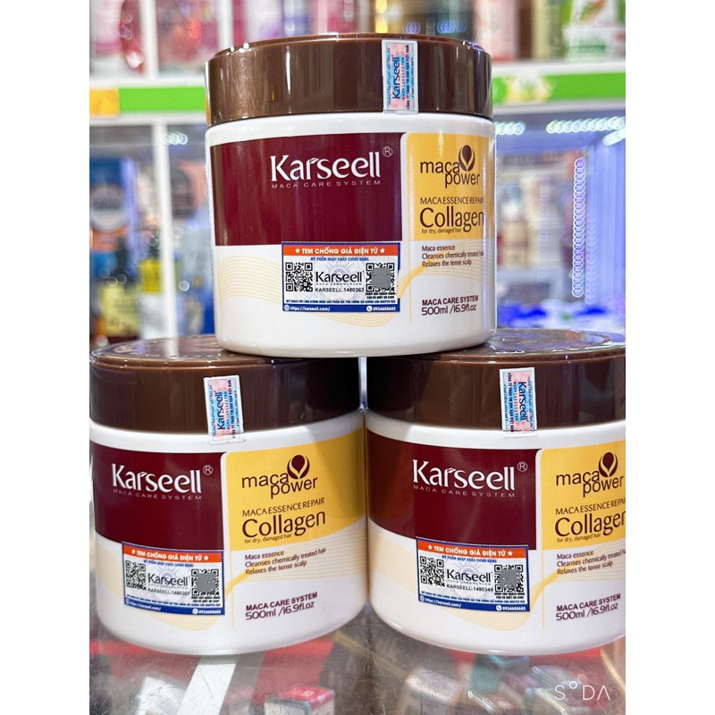 [ CHÍNH HÃNG ] KEM HẤP DẦU KARSEELL MACA ESSANCE REPAIR COLLAGEN PHỤC HỒI TÓC SIÊU MỀM MƯỢT( HỘP 500