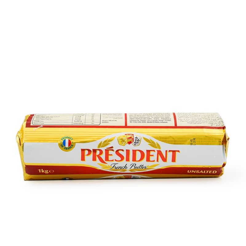 Bơ nhạt President khối (1kg)/ DATE T8/2026 - [CHỈ SHIP HỎA TỐC HN]