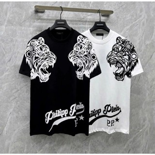 Áo thun Nam Philipp Plein - Áo phông mùa hè in đầu Hổ trắng mềm mại dày dặn HN3K2