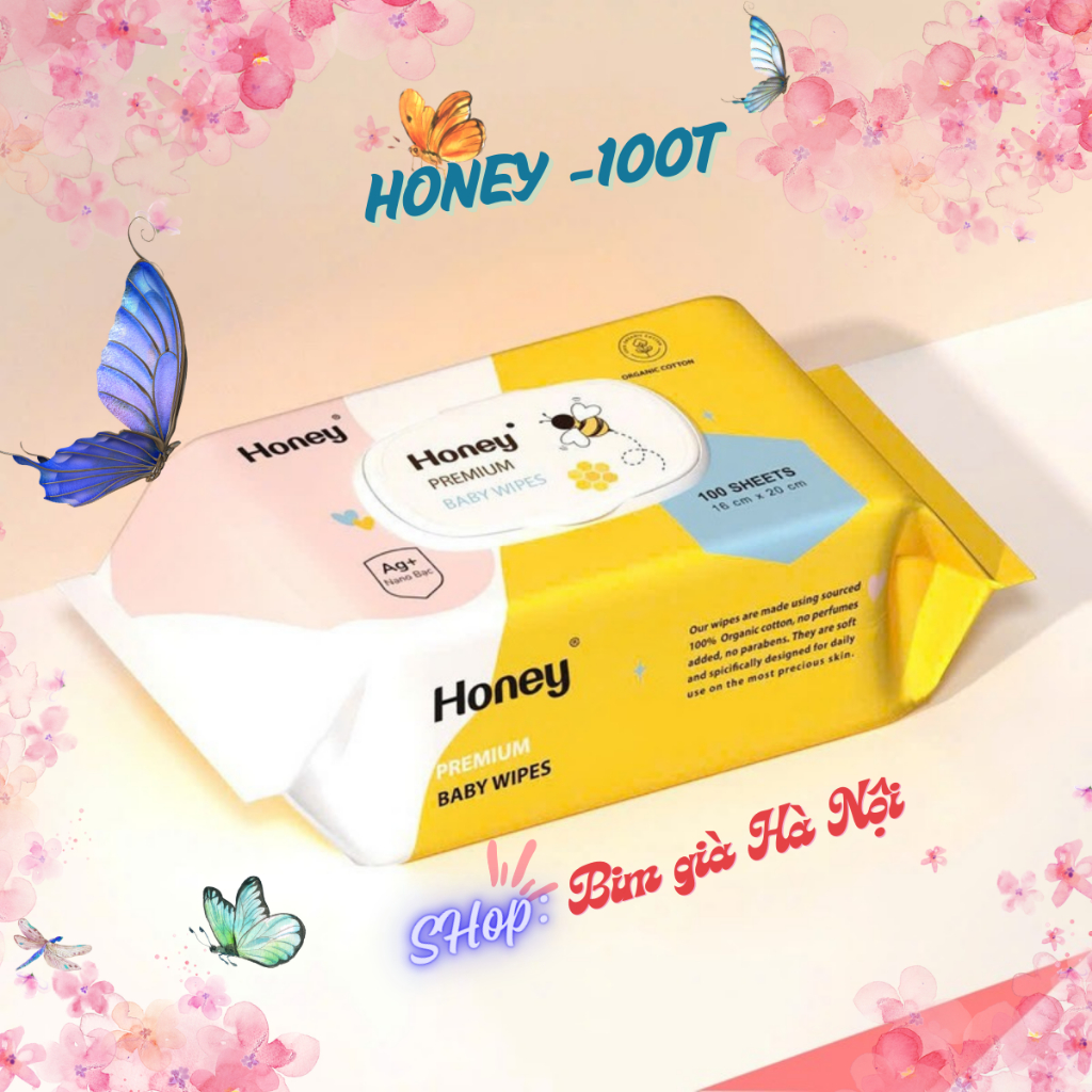 (Lẻ) Khăn ướt Honey Premium 100 tờ có kháng khuẩn #honey #khăn ướt honey merzy bonny #khăn ướt honey