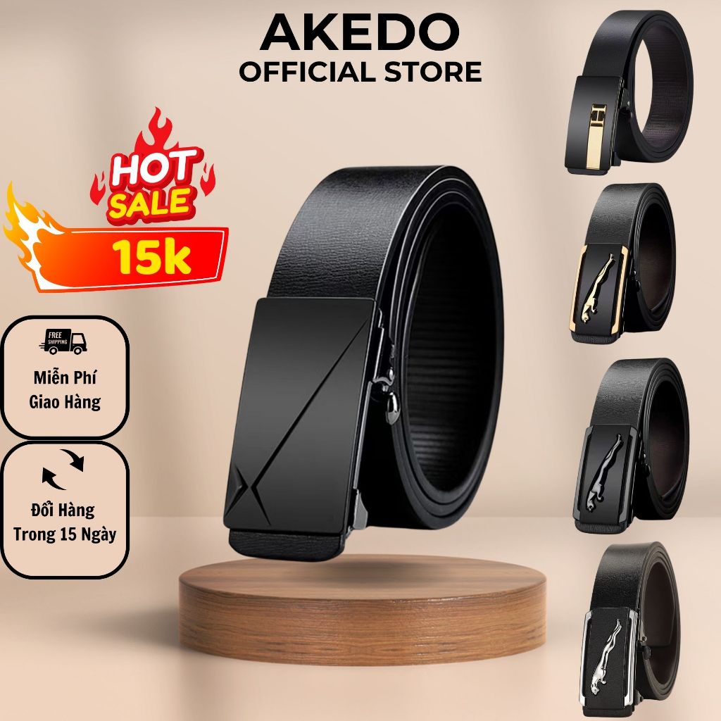 Thắt lưng nam⚡️Giảm Giá Cực Sốc⚡️cao cấp, dây nịt nam khóa tự động sang trọng phong cách thời trang AKEDO