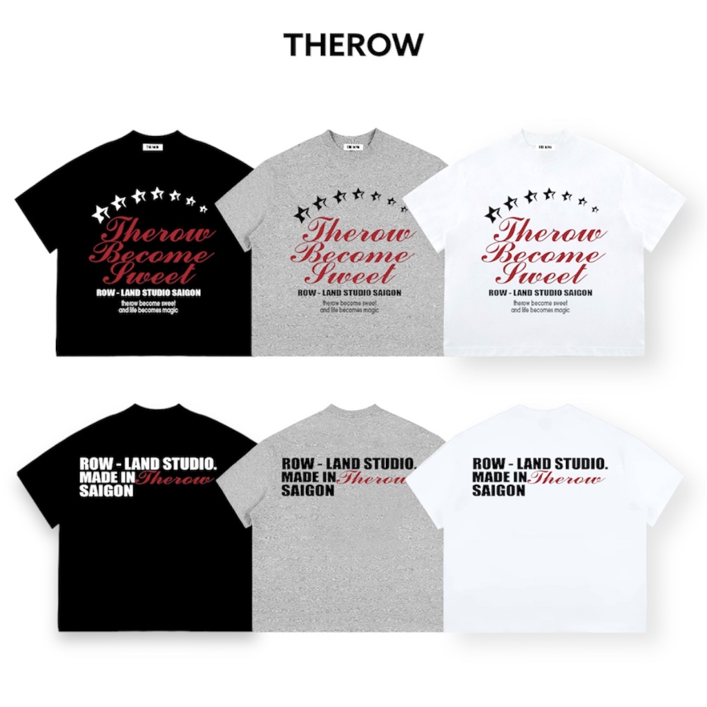 Áo Thun Big Boxy Local Brand THEROW Tay Ngắn Cotton "BECOME SWEET" Menswear Unisex Nam Nữ Cổ Tròn Streetwear | BigBuy360 - bigbuy360.vn