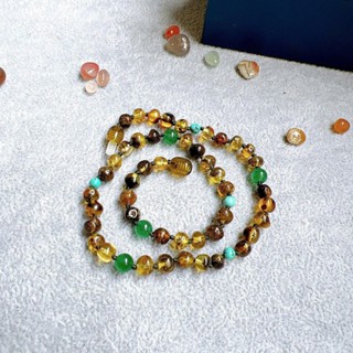  Vòng Cổ Hổ Phách Nga Cho Bé Amber Size 35-40 cm Giúp Bé Luôn May Mắn Khỏe Mạnh Lador 