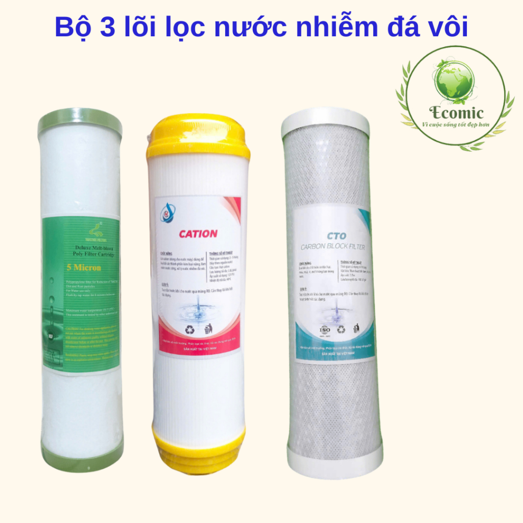 Lõi lọc nước 123 , bộ lõi lọc nước cho nước nhiễm đá vôi , lõi lọc nước giếng