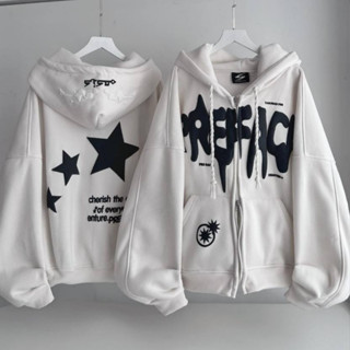 Áo Khoác Nỉ Bông In Nổi Boxy THREE STARS Unisex_SSSTore