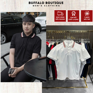 Áo Polo Nam Bê Bê Rờ Logo Tròn Thêu Chữ BT Siêu Nét - Áo Polo Nam Nữ Búp Be Ry  Cổ Đen Trắng Siêu Chất