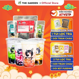 Set Trà Sữa Tự Pha Vị Dâu  THE GARDEN, Nguyên Liệu Làm Trà Sữa Việt Quất, Dưa Lưới, Xoài 25-30 LY