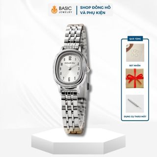 Đồng Hồ Nữ Doukou Mặt Oval Dây Kim Loại Thiết Kế Nhỏ Gọn Phong Cách Vintage Basic Jewelry DH52