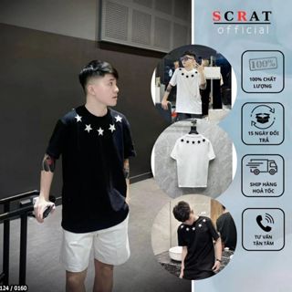Áo Phông DOEL In Ngôi Sao Năm Cánh Siêu Hot - Áo Thun Nam Nữ Chất Vải Cotton Hình In Siêu Đẹp-SCRAT