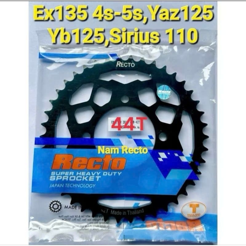 Dĩa sau 44 răng exciter 135,yaz 125,yb 125,sirius x.cơ,jupiter mx,exciter 2011-2012-2013,exciter 201