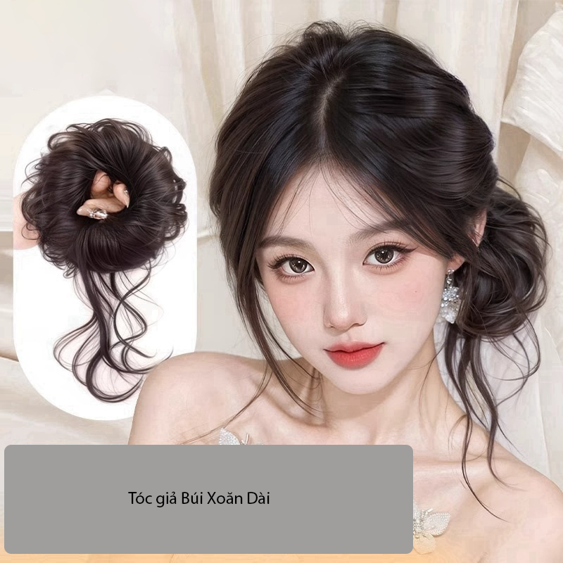  ✨ Búi tóc giả xoăn dài tự nhiên – Tạo kiểu tóc bồng bềnh búi cao sang trọng dễ dàng sử dụng 💖 389060 