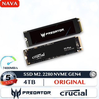 Ổ Cứng SSD 4TB 2TB | Predator GM7000, Crucial P3 Plus | NVMe Gen 4 PCIe Có DRAM Tốc độ Cao, BH 5 năm