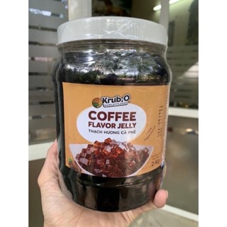Topping HOTHIT- Thạch Thuỷ Tinh vị Cafe KRUBO hũ 2kg/Thạch Kim cương đen