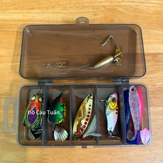  Combo Hộp Mồi Câu Lure 5 Mồi Đủ 3 Tầng Nước Đa Dạng Địa Hình-Toman Ve Sầu,Chado H1 Thunder Sấm Sét MiniThìa Lượn,Cá Sắt 