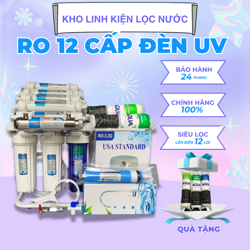 Máy Lọc Nước RO Aqua Sax Đèn UV Không Tủ