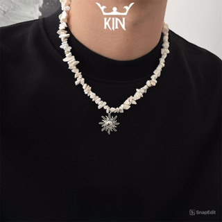 Dây Chuyền Nam Stone Sun Vòng Cổ Hạt Cườm Mặt Trời Đính Sỏi Trắng Phong Cách Hàn Quốc Cổ Điển Dành Cho Nam Và Nữ Đi Biển