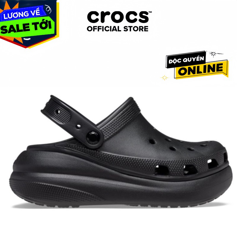 [ CHÍNH HÃNG ] GIÀY CLOG UNISEX CROCS CRUSH CLASSIC - BLACK
