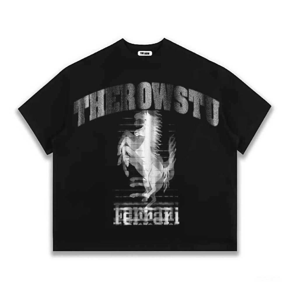 Áo thun Big BOXY THE ROW Cotton 250gsm in Trame " HORSE " Unisex Menswear Cổ Tròn Nam Nữ | BigBuy360 - bigbuy360.vn