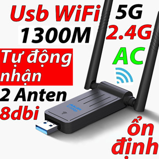 ✅Hoả Tốc✅ Usb Wifi AC 5G 1300M RealTek 2 băng tần kép dual band WiFi 2 anten tốc độ cao Usb WiFi ax 