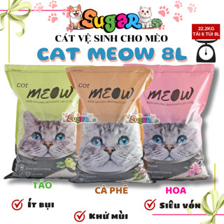 (Combo 6 túi) Cát vệ sinh cho mèo MEOW CAT Tải 22kg - 6 Túi 8L (3.7kg), Vón cục và khử mùi tốt