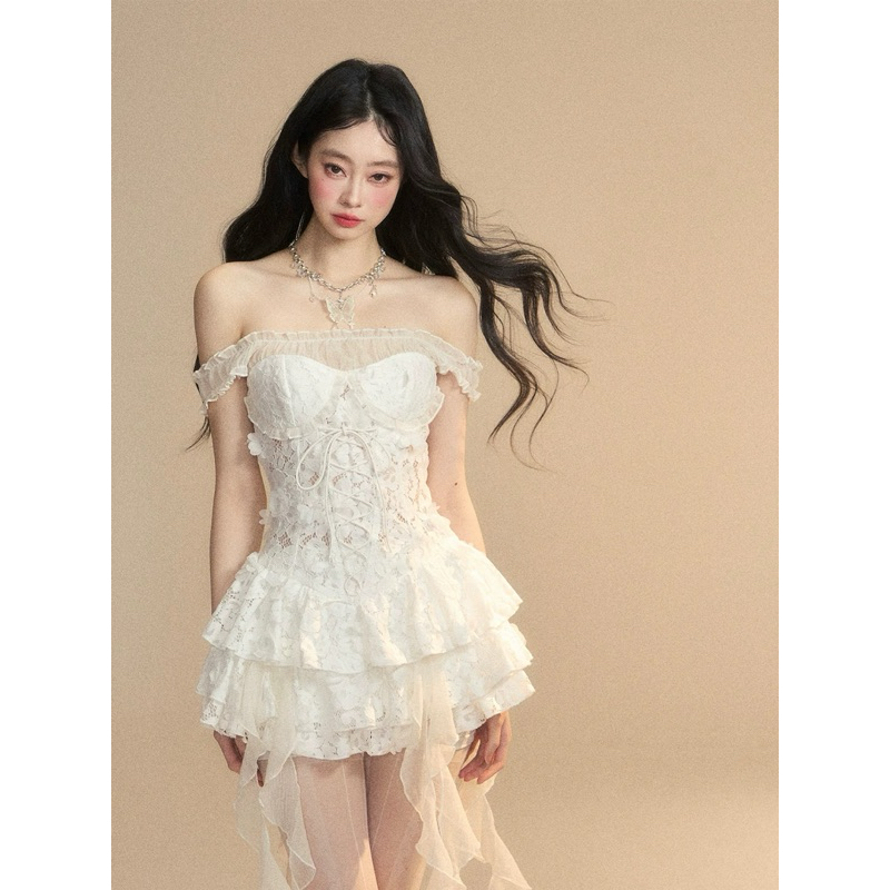 Đầm ren cup ngưc trễ vai-Lisastore