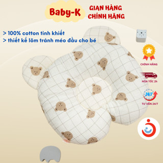 Gối xô sơ sinh cho bé vải Muslin chống méo đầu, êm ái, thoải mái cho bé nằm-BABIES