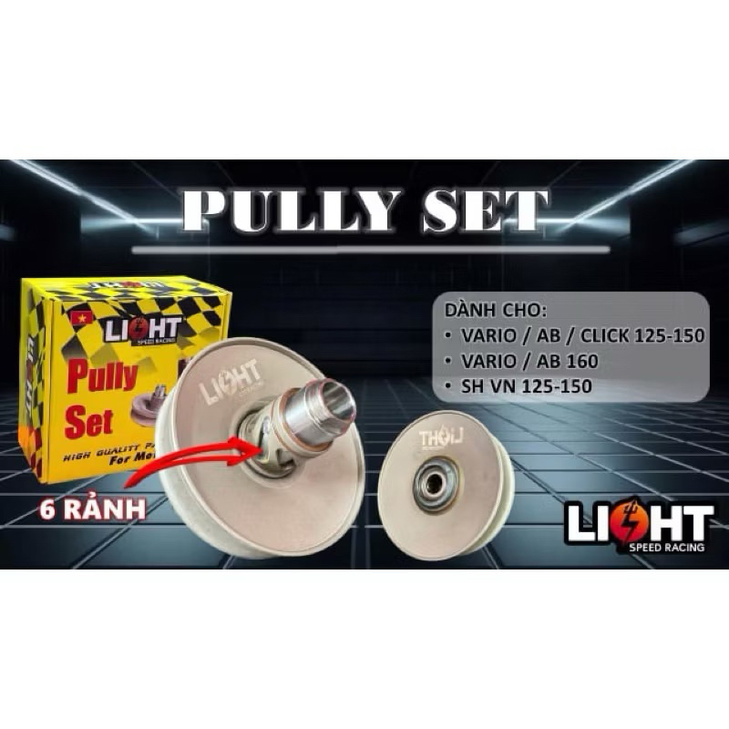 Đế Pully sắt 6 rảnh - Mặt pully được thiết kế 14,5 độ giúp nồi tăng tốc nhanh hơn, mượt hơn