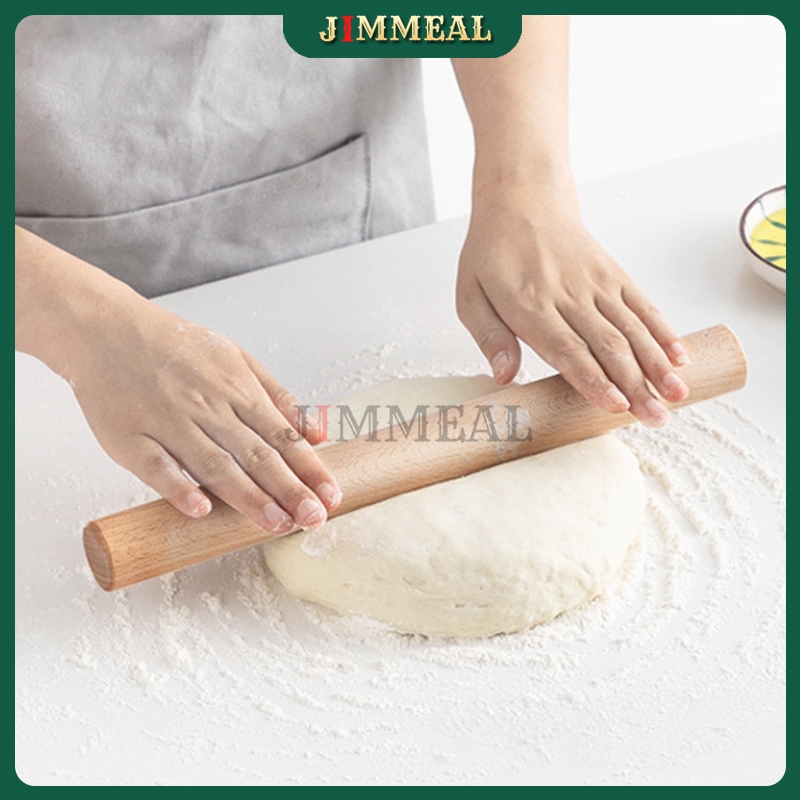 Cán Lăn Bột Gỗ Chống Dính Làm Bánh Mỳ, Bánh Bao Jimmeal Cán Mịn, Nhanh, Đều Dài 30cm 40cm