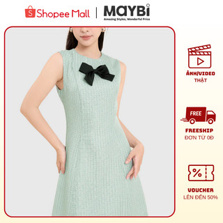Đầm Ôm Bố Tweed Phối Nơ Sang Trọng - Maybi Chính Hãng