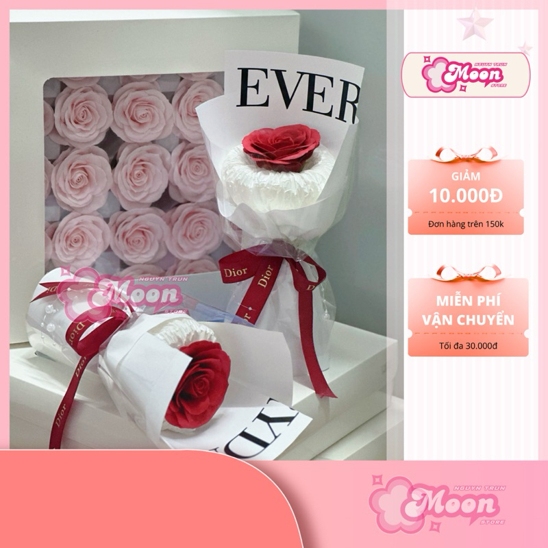 Bó Hoa Sáp 1 Bông Dành Tặng Cho Người Thương Dịp Lễ - Moon Store