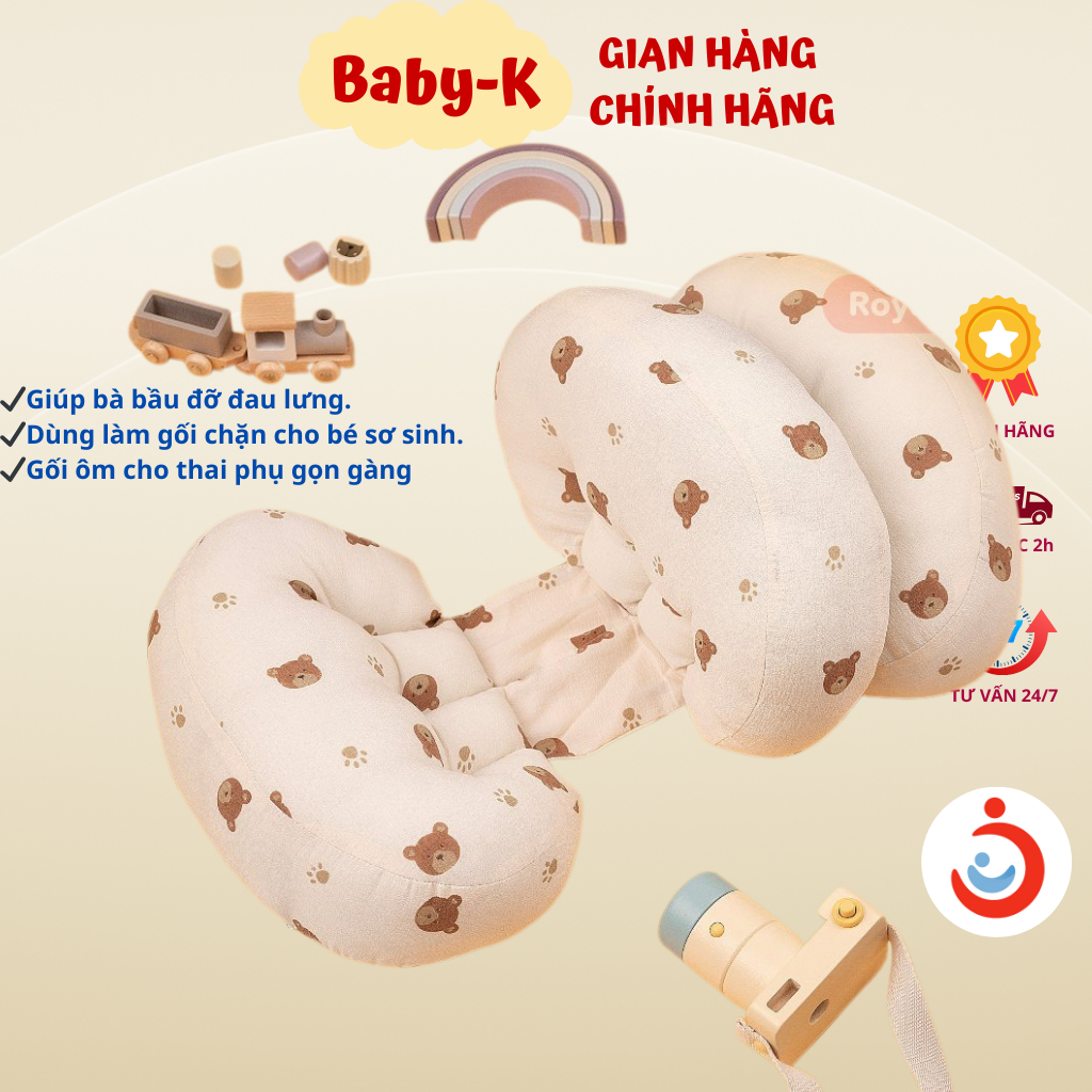 Gối bầu cánh tiên kèm gối phụ kê đỡ bụng, tựa lưng cho mẹ bầu -BABIES