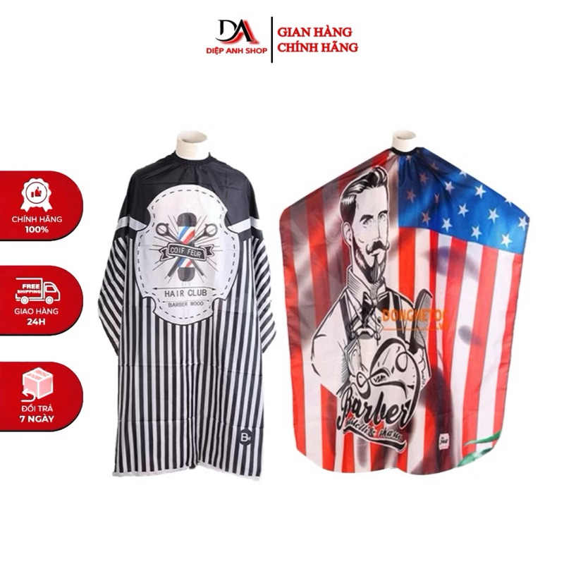 Áo choàng cắt tóc Barber bản to