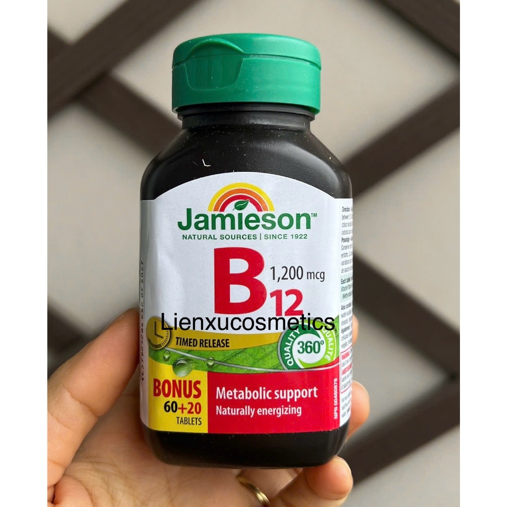 Vitamin B12 Jamieson 1200mcg, hộp 80 viên
