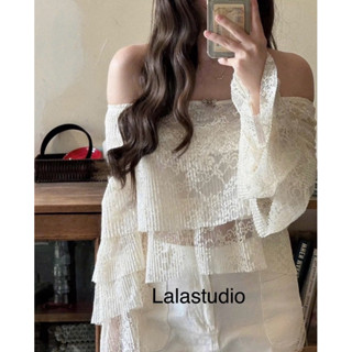 Epiphylu• Áo trễ vai ren hoa cao cấp, áo kiểu nữ hở vai tầng tiểu thư sang chảnh tặng kèm tag nơ đá (hàng L1)