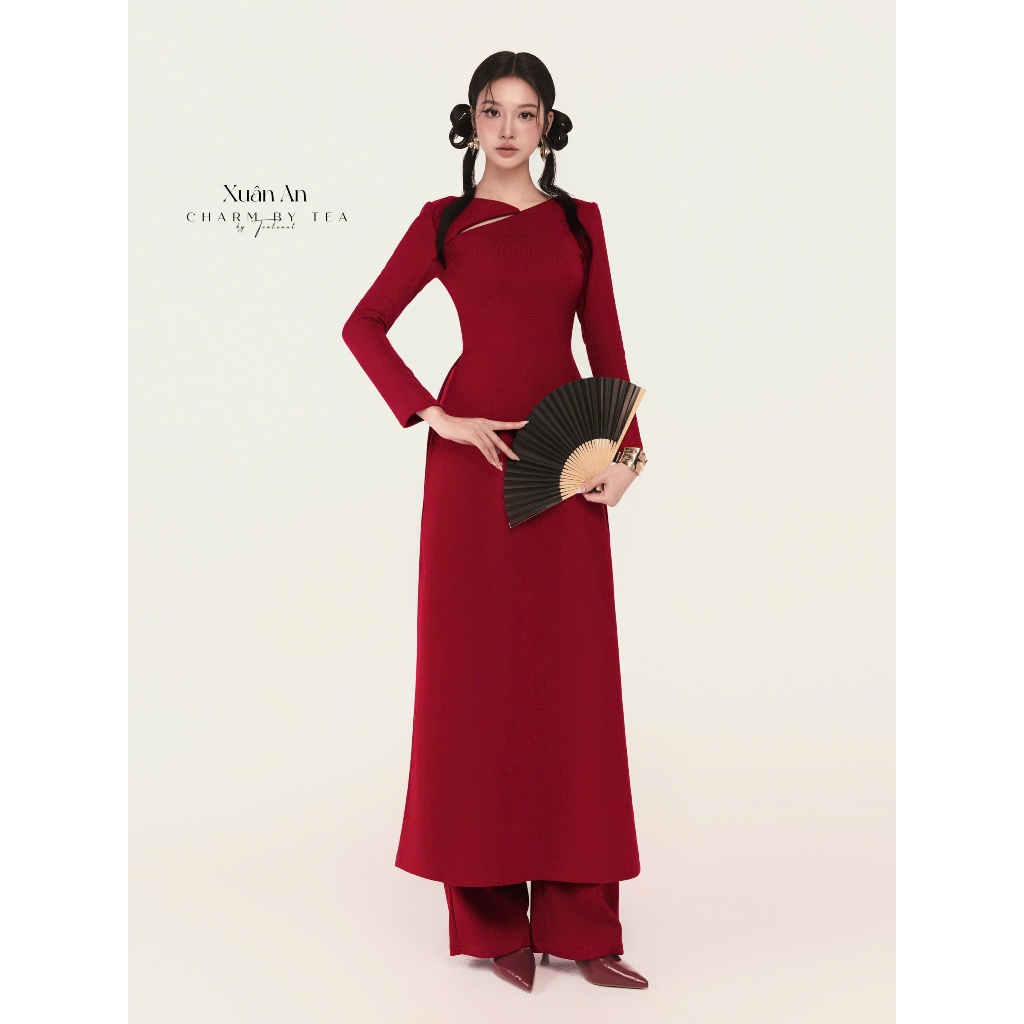 Áo Dài Thiết Kế Charm By Tea: XUAN AN  (KÈM QUẦN) | BigBuy360 - bigbuy360.vn