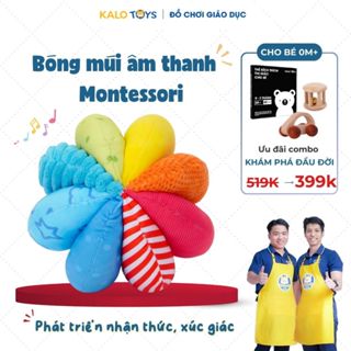 Bóng múi montessori âm thanh, đồ chơi giáo dục phát triển thị giác, vận động cho bé từ 3 tháng