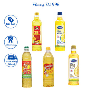 Dầu ăn 1 Lít/ Cái Lân/ Meizan Gold/ Happi Koki/ Simply đậu nành/ Simply gạo lứt