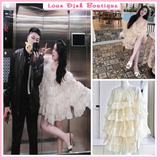 ( Đính Bông Hoa ) Váy Tiểu Thư Ren Lưới Xòe Babydoll Xòe Dự Tiệc Sang Chảnh Dress Nữ Top Women Loan Định Boutique LD169