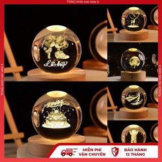 Đèn Ngủ Decor 3D Quả Cầu Pha Lê Phát Sáng Để Bàn, Quà Tặng Sinh Nhật, Quà Lưu Niệm, Qùa Tặng Noel Bảo Hành 12 Tháng