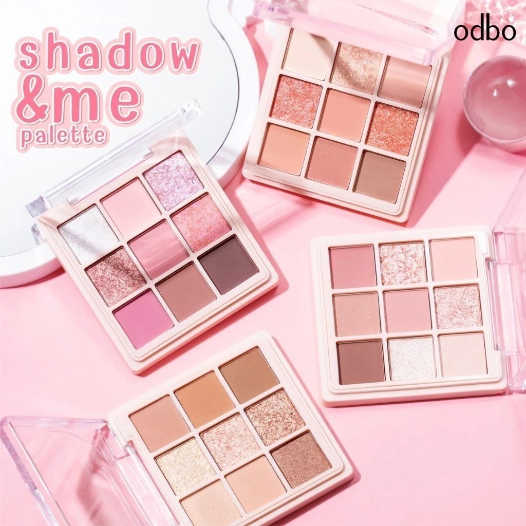 [ODBO] Bảng Phấn Mắt Odbo 9 Ô Shadow & Me Vỏ Hồng Palette Odbo Cosmetics OD2014 Chính Hãng