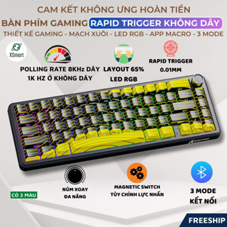 Bàn Phím Không Dây Rapid Trigger Attack Shark X65HE PRO Polling Rate 1K-8K Hz, Led RGB, App