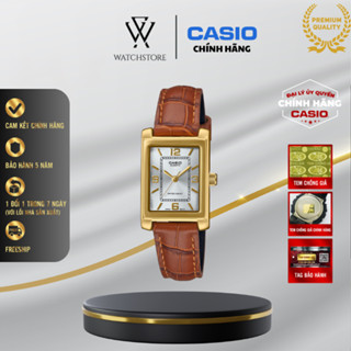  Đồng Hồ Nữ Casio Vintage LTP-1234GLL-7ADF Màu Ánh Bạc Mặt Kính Khoáng Chữ Nhật 21mm Chống Nước Dây Kim Loại Chính Hãng 